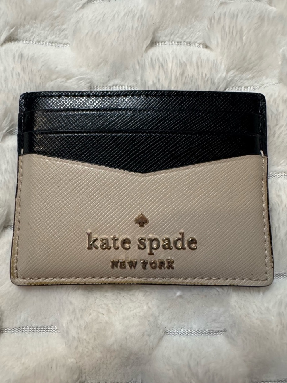 Kate Spade Staci Card Holder - Black & Beige